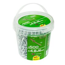 rivets aveugle 4.8x16 x500 pcs alu acier tête plate - FISCHER DAREX