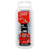 rivets aveugle 4x10 96 pcs alu acier tête plate - FISCHER DAREX