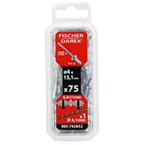 rivets aveugle 4x15.9 x75 pcs alu acier tête plate - FISCHER DAREX