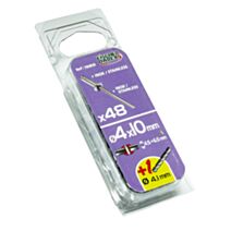 rivets aveugle 4x10 x48 pcs inox/inox tête plate - FISCHER DAREX