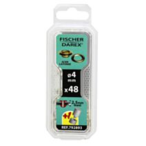 œillets 4mmx 48 pcs acier laitonné outils de pose - FISCHER DAREX