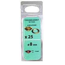 Oeillet x25 8mm laiton