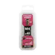 Lot de 40 écrous à sertir tête plate en acier taille M4 - FISCHER DAREX