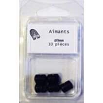 10 Aimants Ronds Noir Ø0,9mm h0,6mm
