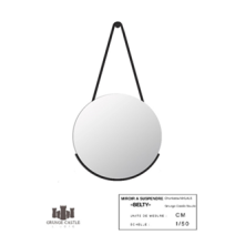 Miroir Sangle Adam Ø50cm Noir