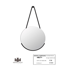 Miroir Sangle Adam Ø50cm Noir