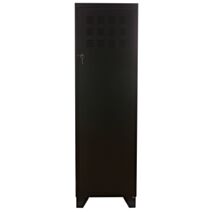Casier de rangement 1 porte Universitaire + 4 pieds + 3 étagères 40x40x126cm noir mat