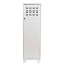Casier de rangement 1 porte Universitaire + 4 pieds + 3 étagères 40x40x126cm blanc mat