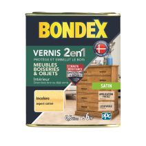 Vernis bois incolore satin 0,5l BONDEX