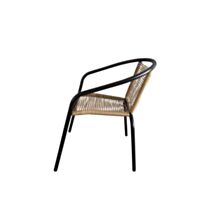 Fauteuil de jardin empilable Bistrot métal imitation rotin tressé