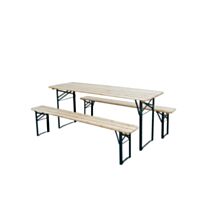 Ensemble repas pliant 6 pers. bois/métal noir