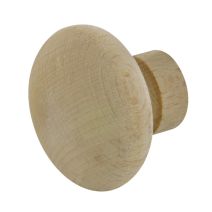 Bouton rond avec insert Hêtre poncé D50mm P.40mm