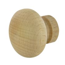 Bouton rond diamètre 30 mm en hêtre poncé