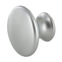 Bouton rond D35mm P.28mm Plastique gris alu