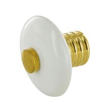 Bouton Turban D34mm Plastique blanc coeur laitonné
