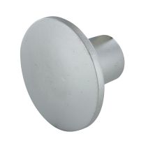 Bouton rond d30 zamak gris alu