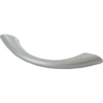 Poignée bombee plastique gris alu insert e96 l129