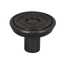 Bouton nervure d30 zamak vieil argent