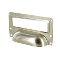 Poignée étiquette L73mm H42mm P15mm Acier nickelé