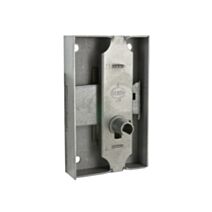 Serrure encloisonnée axe 30 acier poli + clé