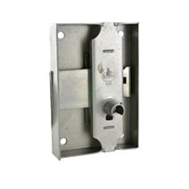 Serrure encloisonnée axe 35 acier poli + clé