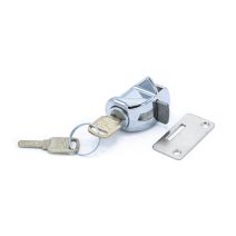 Serrure pour porte en verre ep6 30x22 acier chromé