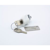 Serrure pour porte en verre ep6 30x22 blanc, zamak