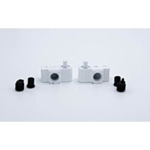 Pivot porte verre 35x16mm acier blanc x2