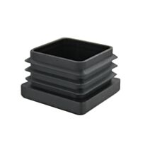 Embout carré rentrant 40x40mm PVC noir X4 - CIME