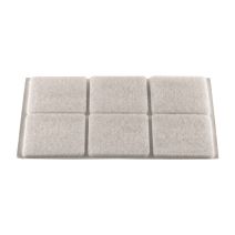 Patin carre adhesif feutre blanc 20x20x12