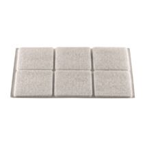 Patin carre adhesif feutre blanc 20x20x12