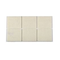 6 Patins carré adhésif Feutre blanc 32 x 32 mm - CIME