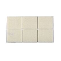 6 Patins carré adhésif Feutre blanc 32 x 32 mm - CIME