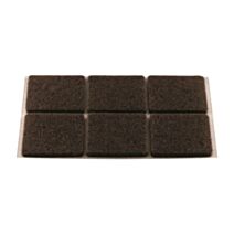 Patin carre adhesif feutre brun 20x20x12
