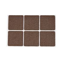 6 Patins carré adhésifs Feutre brun 32 x 32 mm - CIME