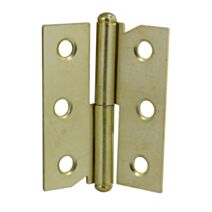 Paumelle 50x40mm droit acier laitonné x2