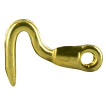 Crochet 1/2 rond avec piton acier laitonné x2