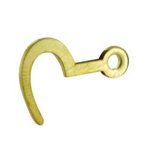 Crochet plat réversible L.24mm acier laitonné x2