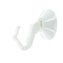 Crochet ventouse retractable d47 plastique blanc