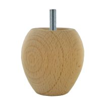 Pied de meuble boule hêtre brut D70mm H70mm