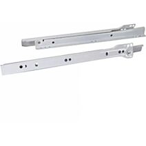 2 coulisses tiroir à galets acier époxy blanc L12,5xH35xP450mm - CIME