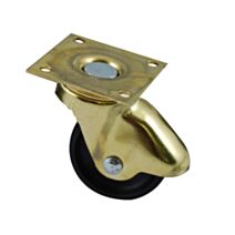 Roulette décorative à platine fixe PVC noir Ø35mm charge supportée 25 kg