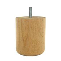 Pied de meuble cylindrique fixe hêtre brut Ø68mm H80 mm - CIME