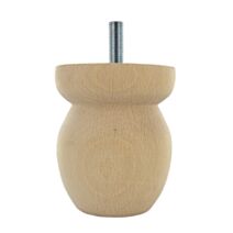 Pied à collerette fixe hêtre brut D68mm H.80mm 