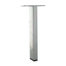 Pied de lit carré fixe métal époxy gris alu 40 x 20 mm H240 mm - CIME