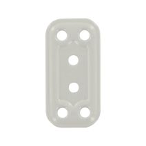 Patte rectangle multitrous 60x30mm acier blanc