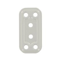 Patte rectangle multitrous 60x30mm acier blanc
