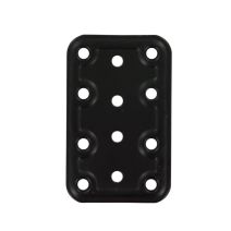 Patte rectangle multitrous 80x50mm acier noir mat