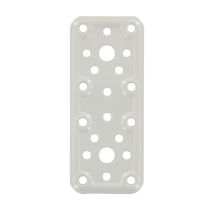 Patte rectangle multitrous 120x50mm acier blanc