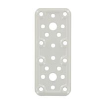 Patte rectangle multitrous 120x50mm acier blanc